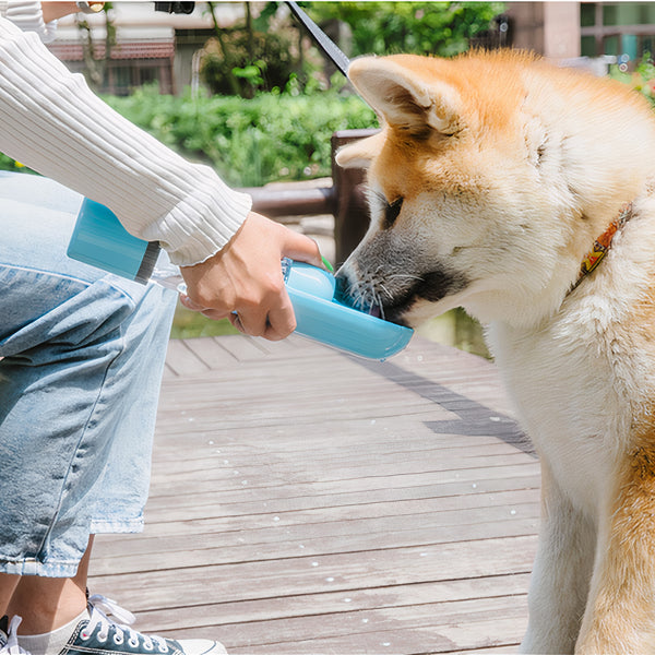 1pc Portable Pet Water Bottle Dog Travel Drinking Bowl Outdoor Water  Dispenser, White